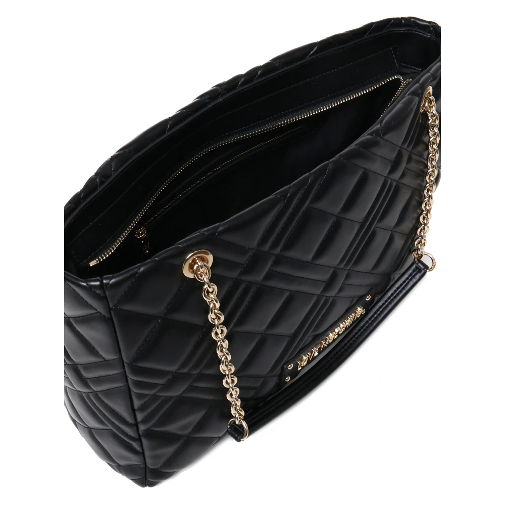 Love Moschino Zwarte Schoudertas Klep Sluiting Black Dames