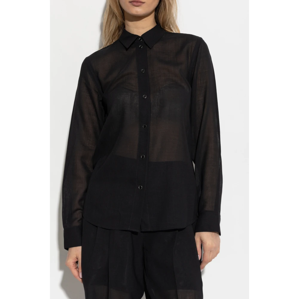 Helmut Lang Transparante shirt Black Dames