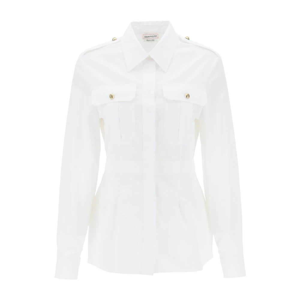 Alexander McQueen Klassisk Vit Button-Up Skjorta White, Dam