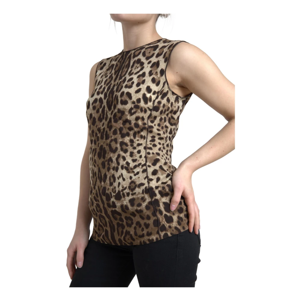 Dolce & Gabbana Leopard Print Tank Top Brown Dames
