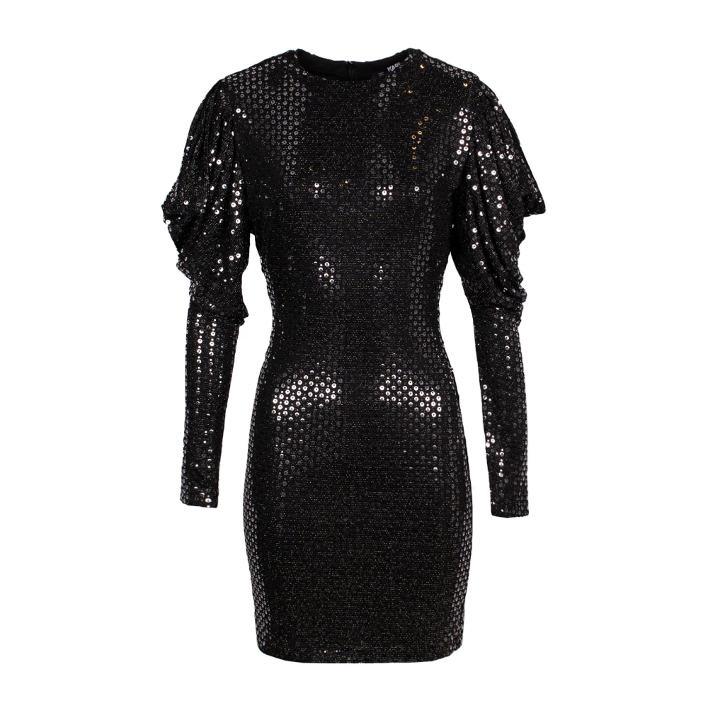 Karl Lagerfeld Pailletten-jurk met ballonmouwen Black Dames
