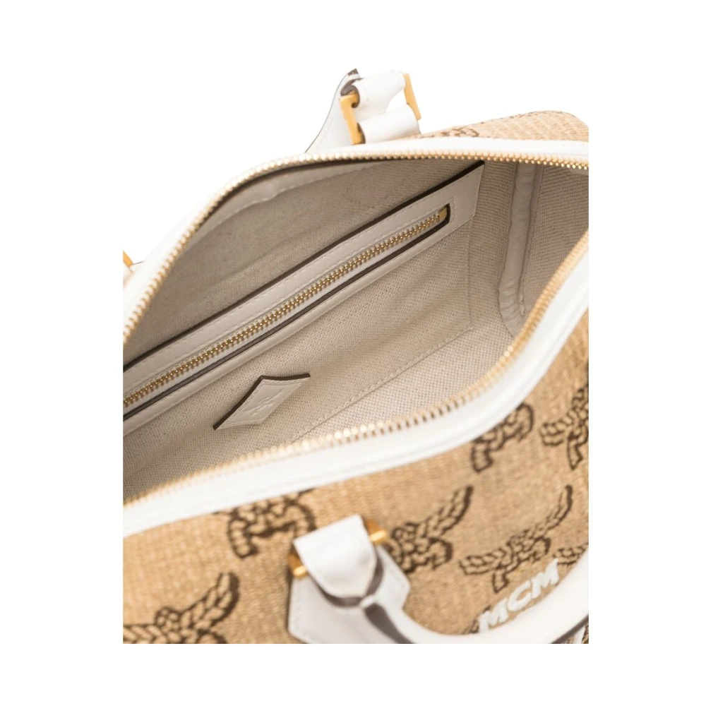 MCM Beige Tweewegrits Handtas Beige Dames
