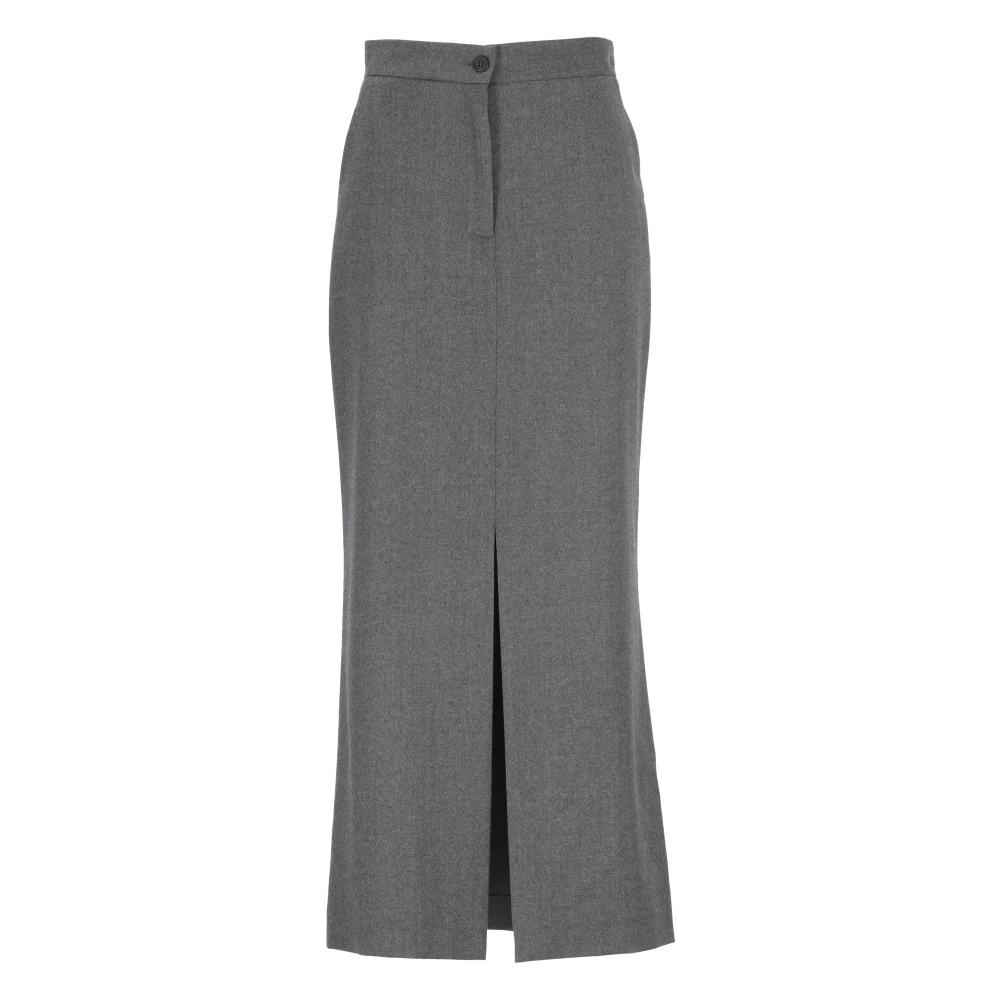 Antonelli Firenze Grijze wollen rok elastische taille Gray Dames