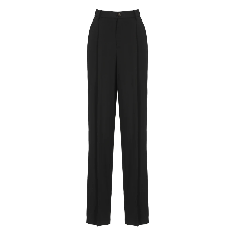 Elisabetta Franchi Black Wide Trousers - Female - Wide Trousers - Xs - Trousers