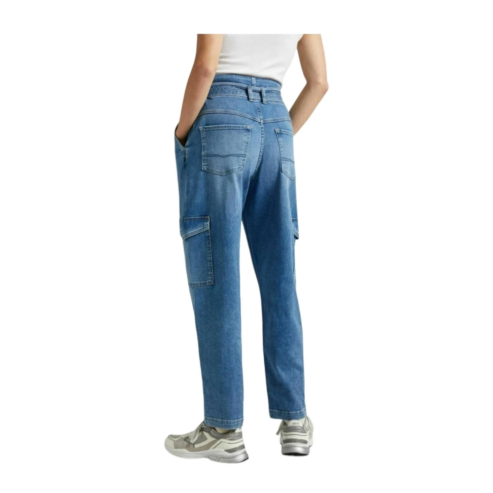 Pepe Jeans Blauwe Utility Tapered Jeans Blue Dames