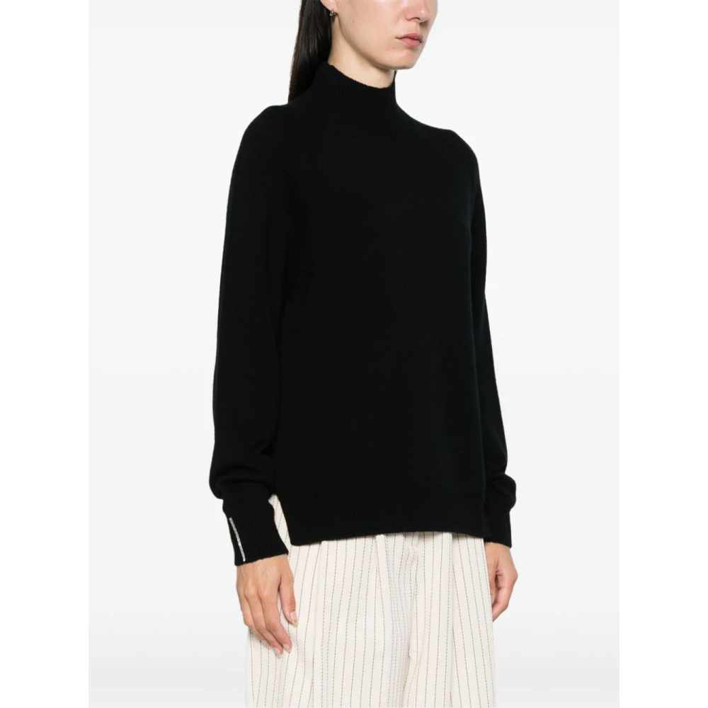 PESERICO Stijlvolle Gebreide Top Black Dames