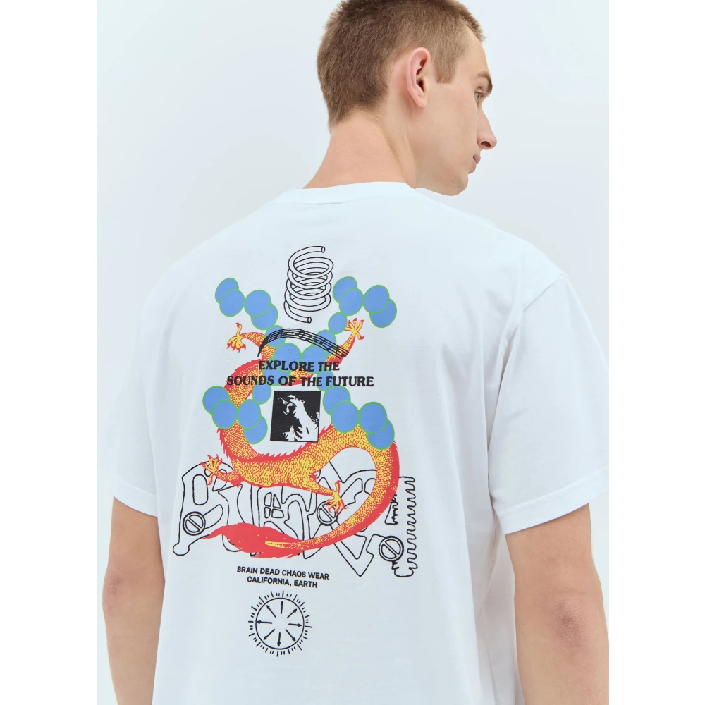 Brain Dead Grafische Print Katoenen T-shirt White Heren