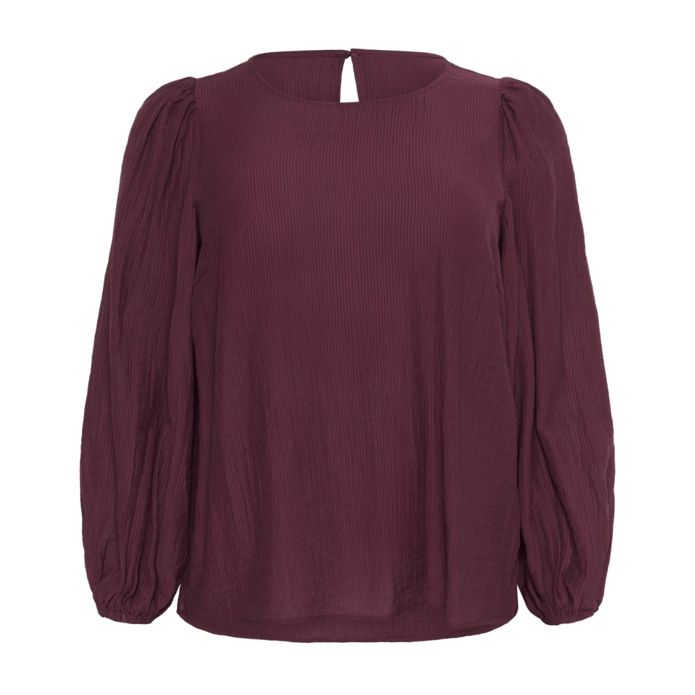 Kaffe Curve Women's Red Blouses, Xl, Feminine Blouse Windsor Wine
