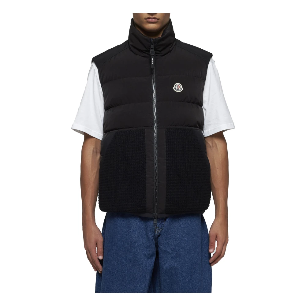 Moncler Zwarte Gewatteerde Donsvest Black Heren