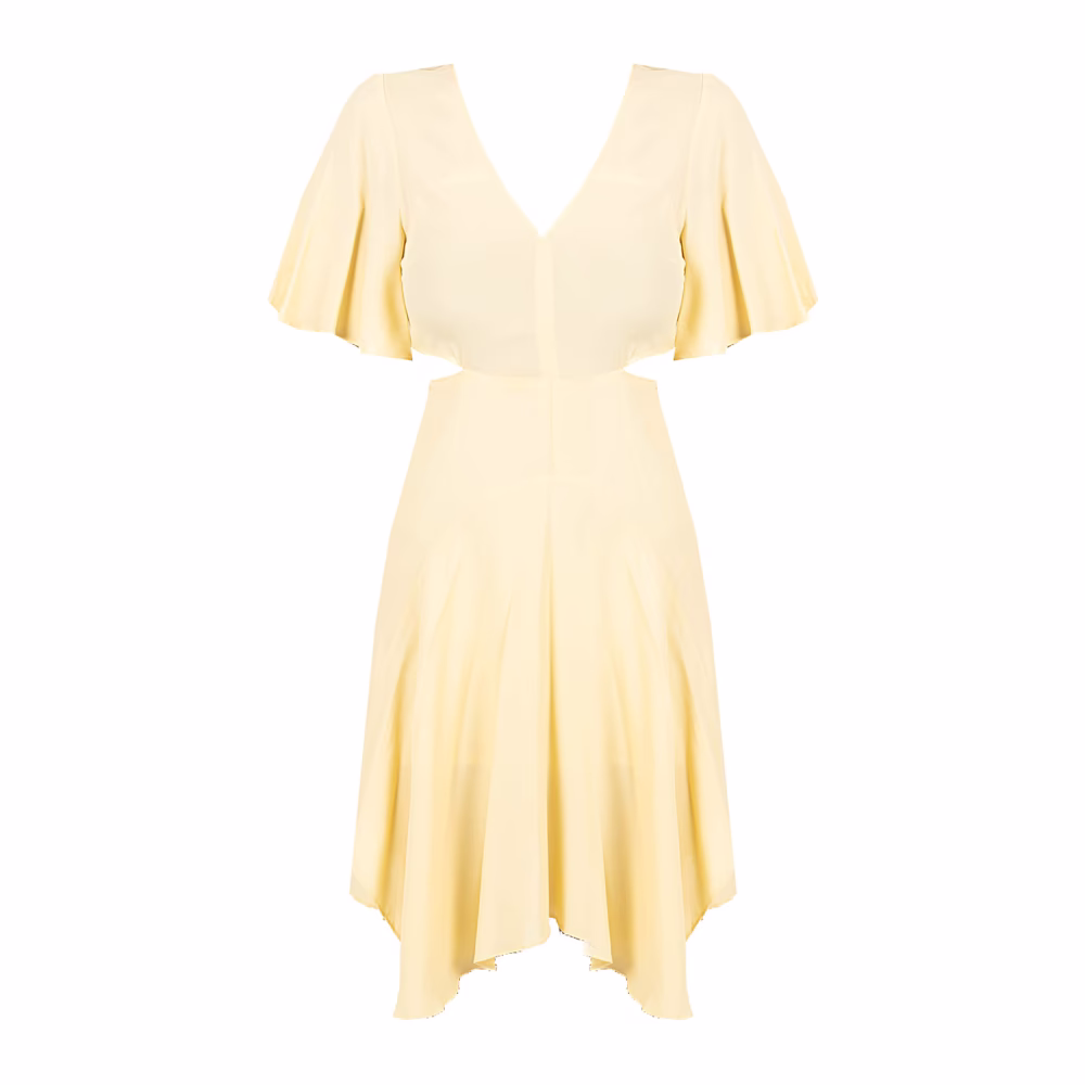 Mini-Kleid mit V-Ausschnitt und weiten Ärmeln