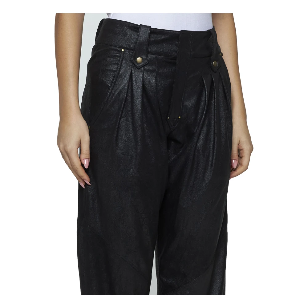 Isabel marant Zwarte Faux Suede Broek Black Dames