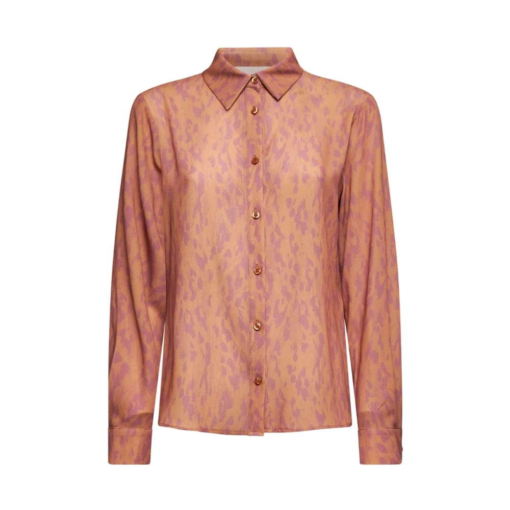 Silvian Heach Vrouw Multicolor Overhemden Dames, Veelkleurig, Xs, Satijn, Satijnen Blouse Met Dierenprint