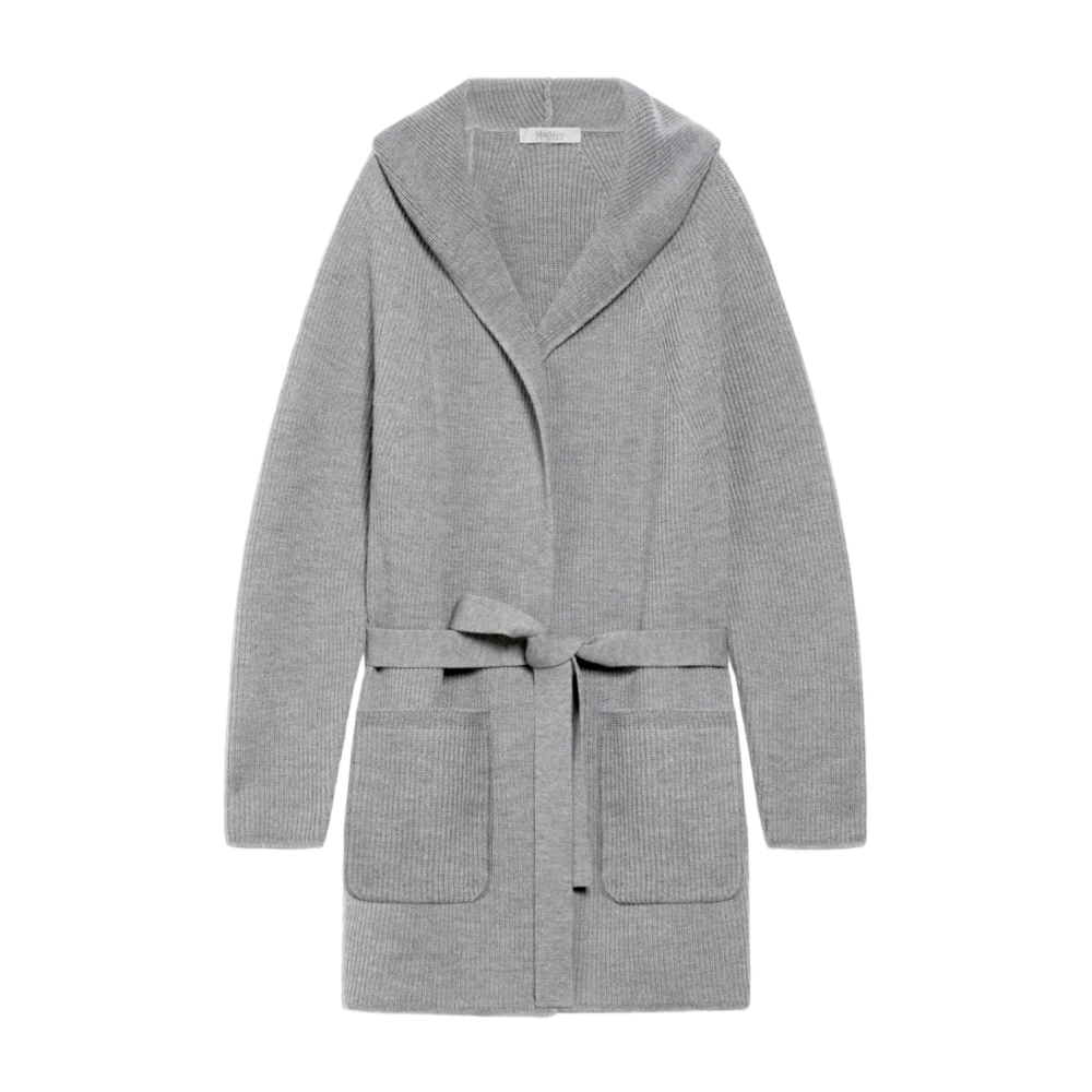 Max Mara Grijze wollen mantel met capuchon Gray Dames