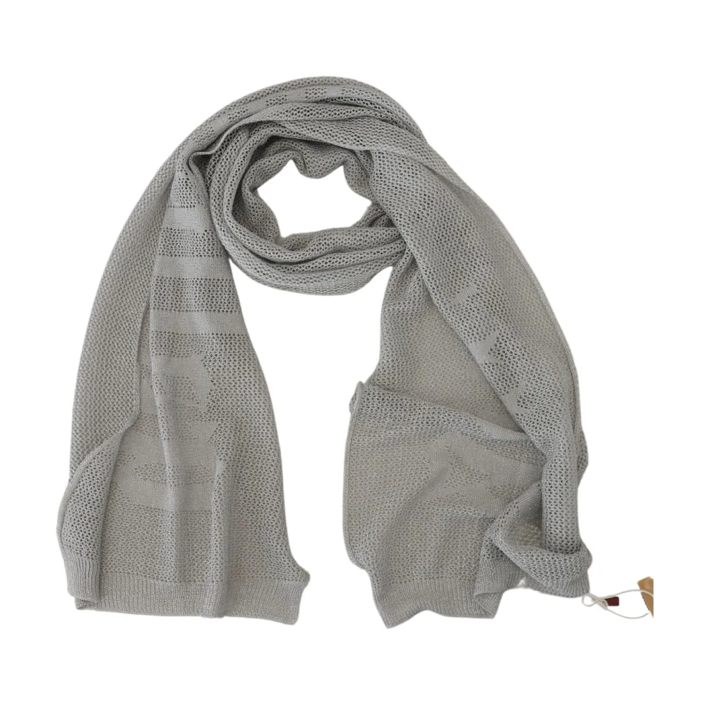 John Galliano Women's Gray Winter Scarves, One Size, Elegant Knit Mesh Scarf