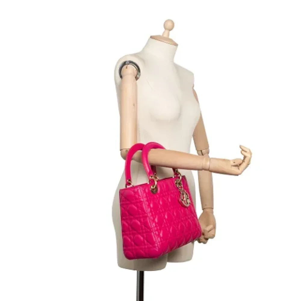 Dior Vintage Pre-owned Leather dior-bags Pink Dames