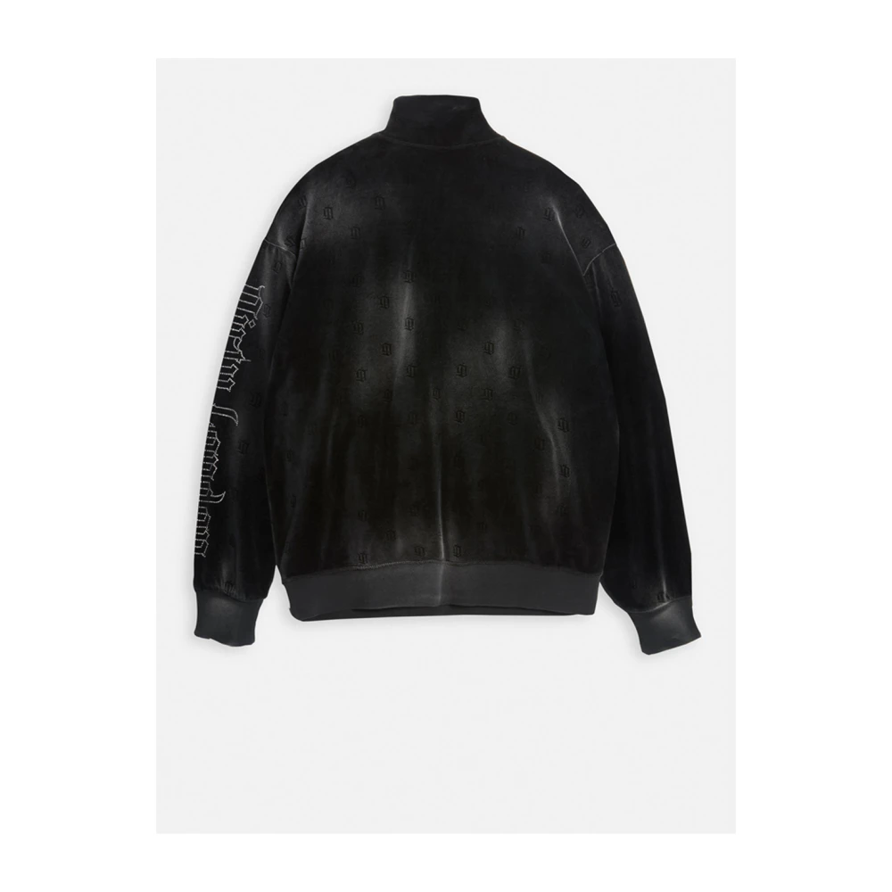 Juicy Couture Zwarte Velours Half Zip Track Jas Black Heren