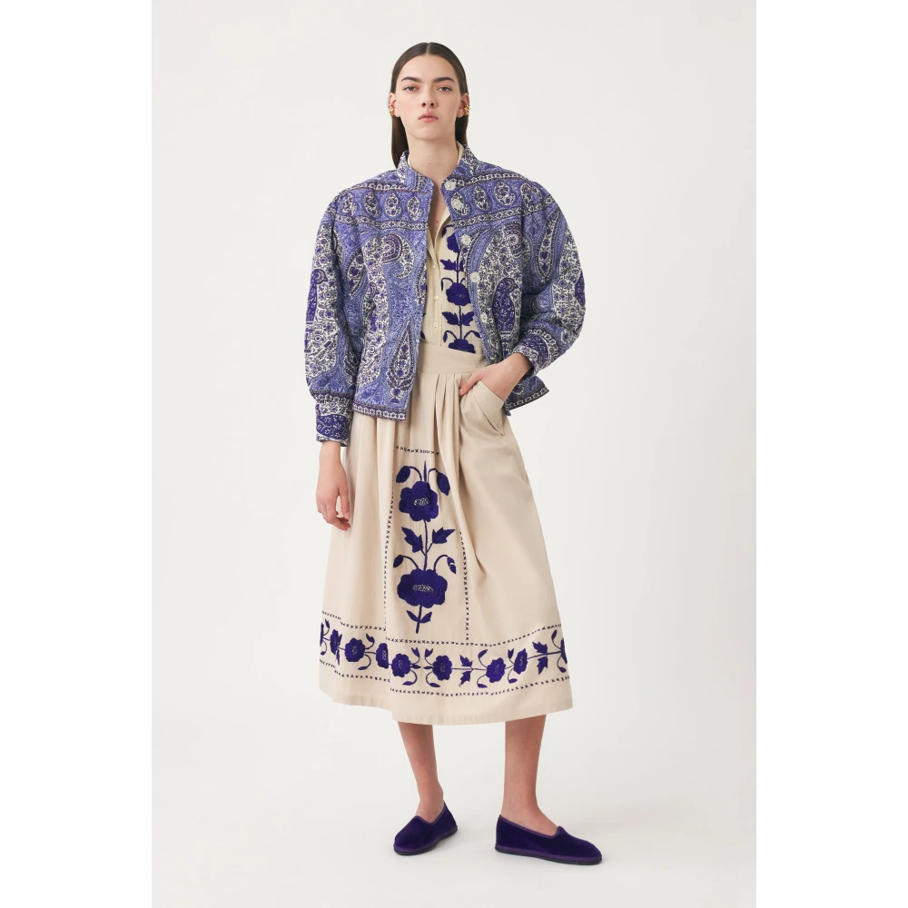 Antik batik Print jas Tajar Blue Dames