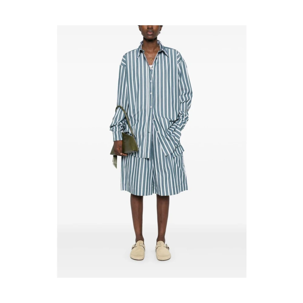 Remain Birger Christensen Donkergroene Button-Up Shirt met Box-Pleat Detail Green Dames