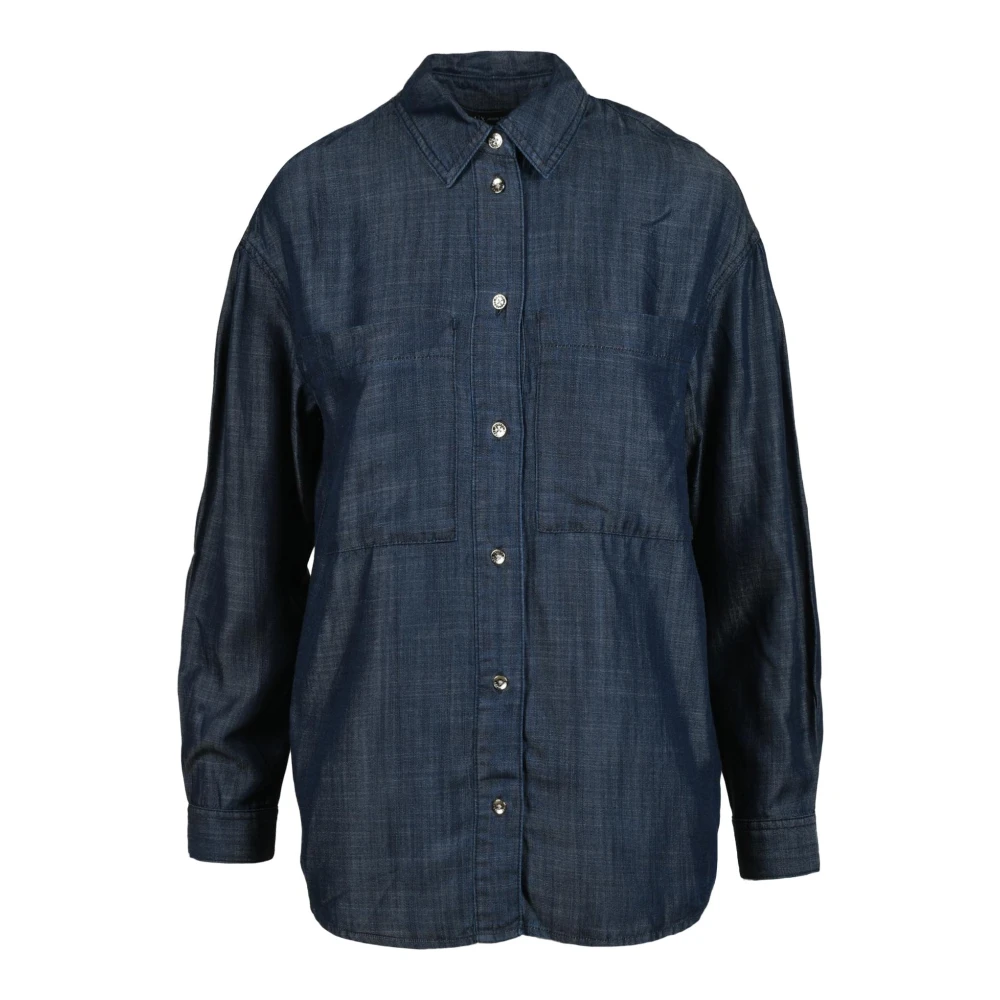 Armani Exchange Lyocell Overhemd Blue Dames