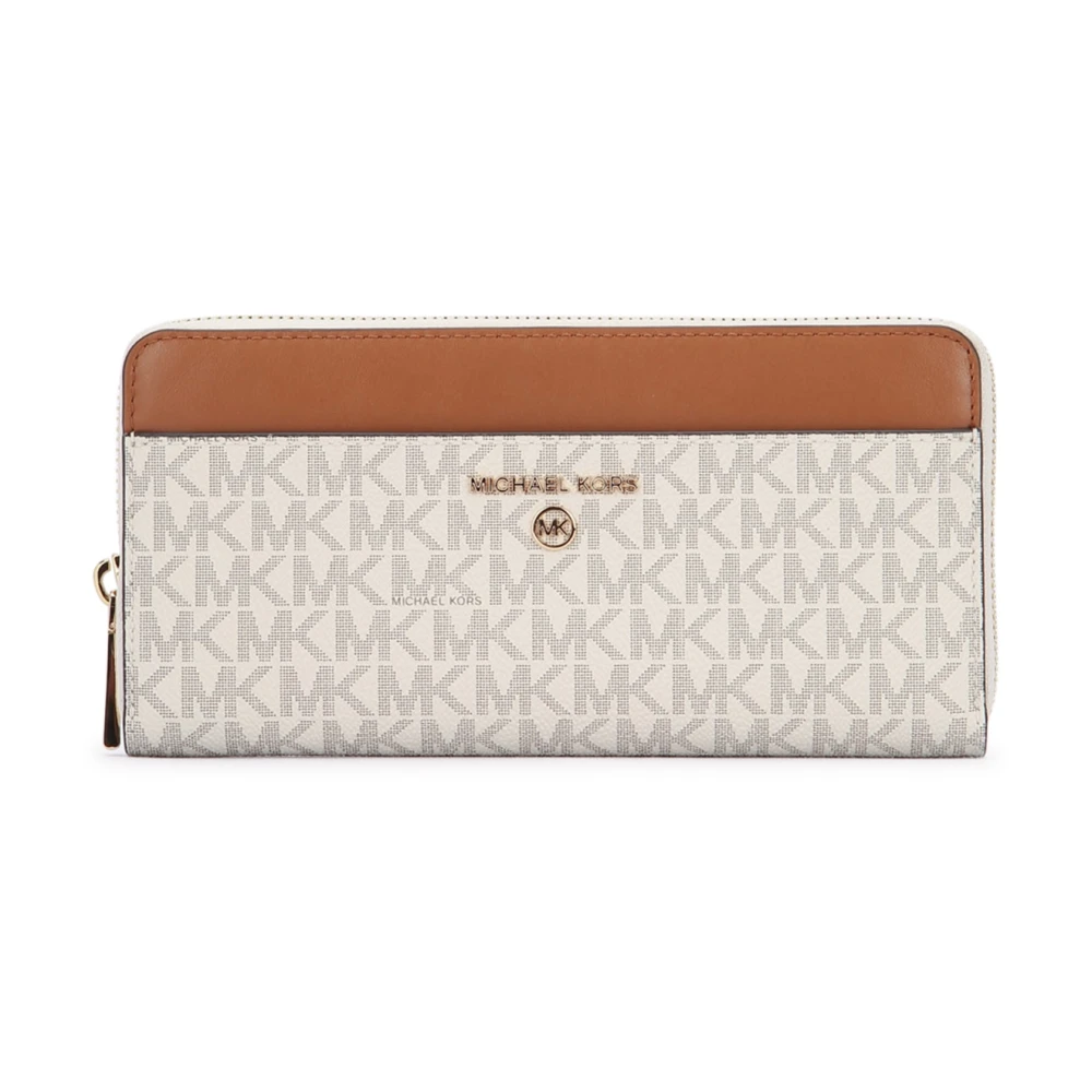 Michael Kors Women's Beige Canvas Printed Wallet - Wallets & Cardholders - One Size - Accessories