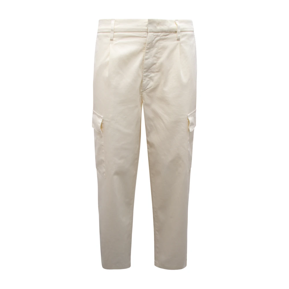 Dondup Uomo Bianco Pantaloni Cargo Luka