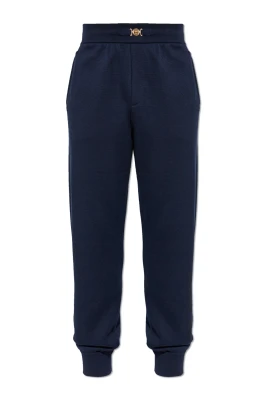 Cashmere-Blend Stickade Mjukisbyxor