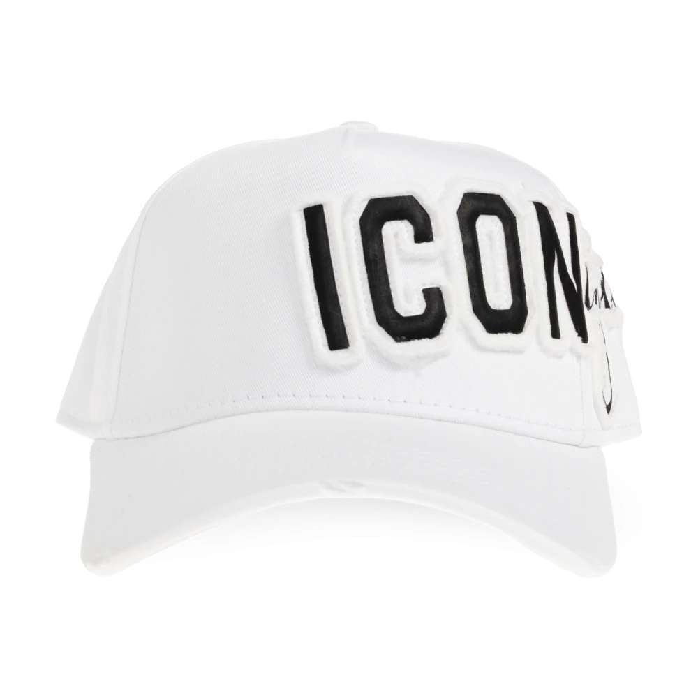 Dsquared2 Men's White Hats & Caps, One Size, Icon Baseball Cap