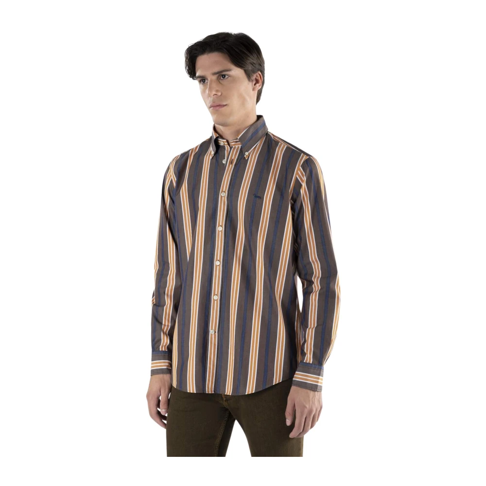 Harmont & Blaine Multicolor Striped Cotton Shirt Brown - Male - Casual Shirts - 2XL - Shirts