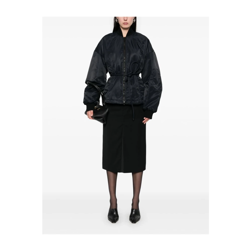 SPORTMAX Zwarte ritsjas met geribbelde manchetten Black Dames