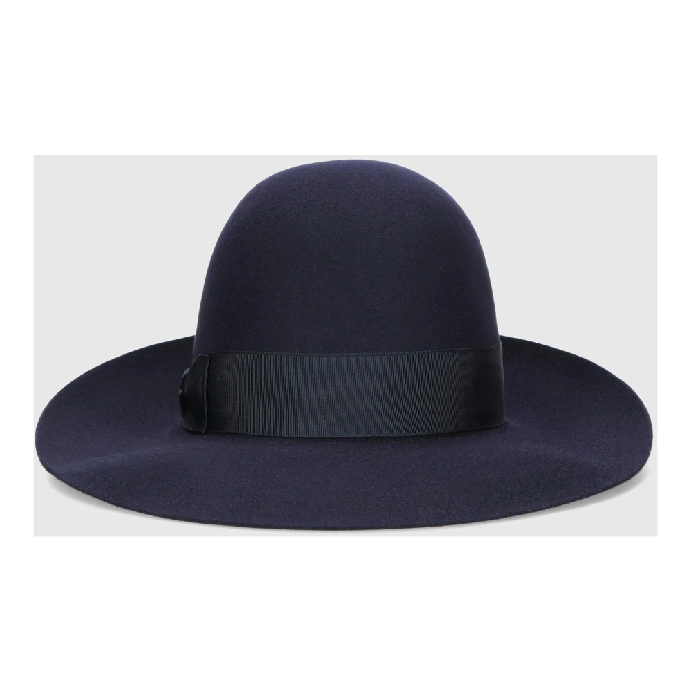 Borsalino Folar Vilt Koepel Hoed Blue Dames