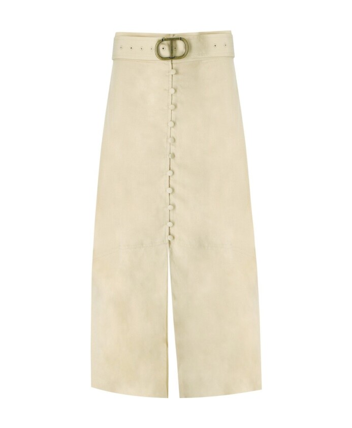 beige-rok-met-riem-en-logo-gesp