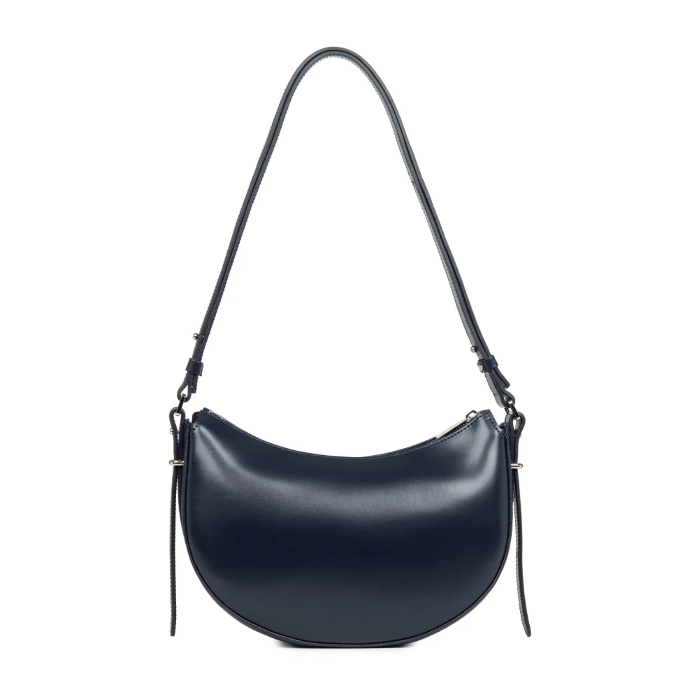 Lancaster Stijlvolle ritssluiting halve maan tas Blue Dames