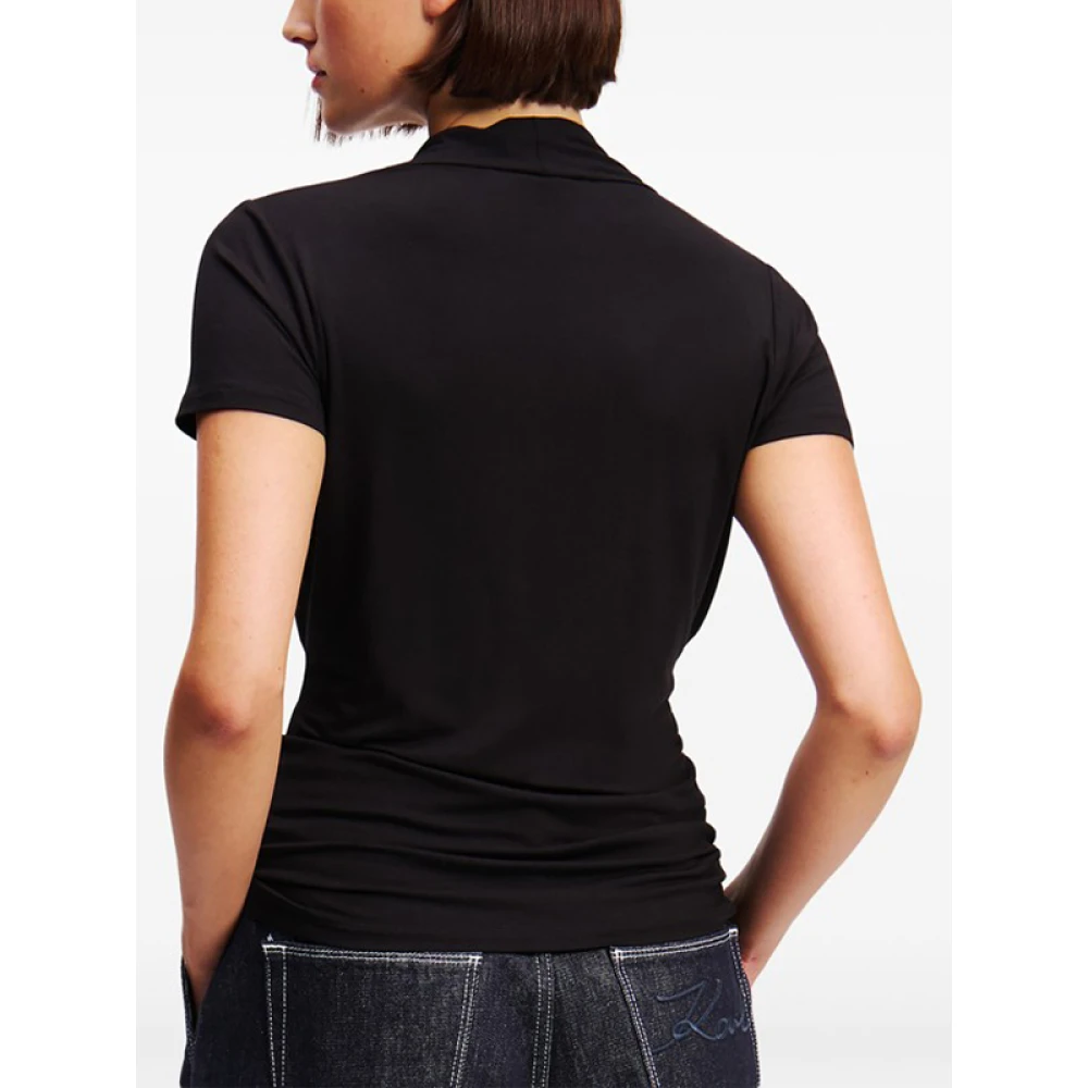 Karl Lagerfeld V-hals T-shirt Black Dames