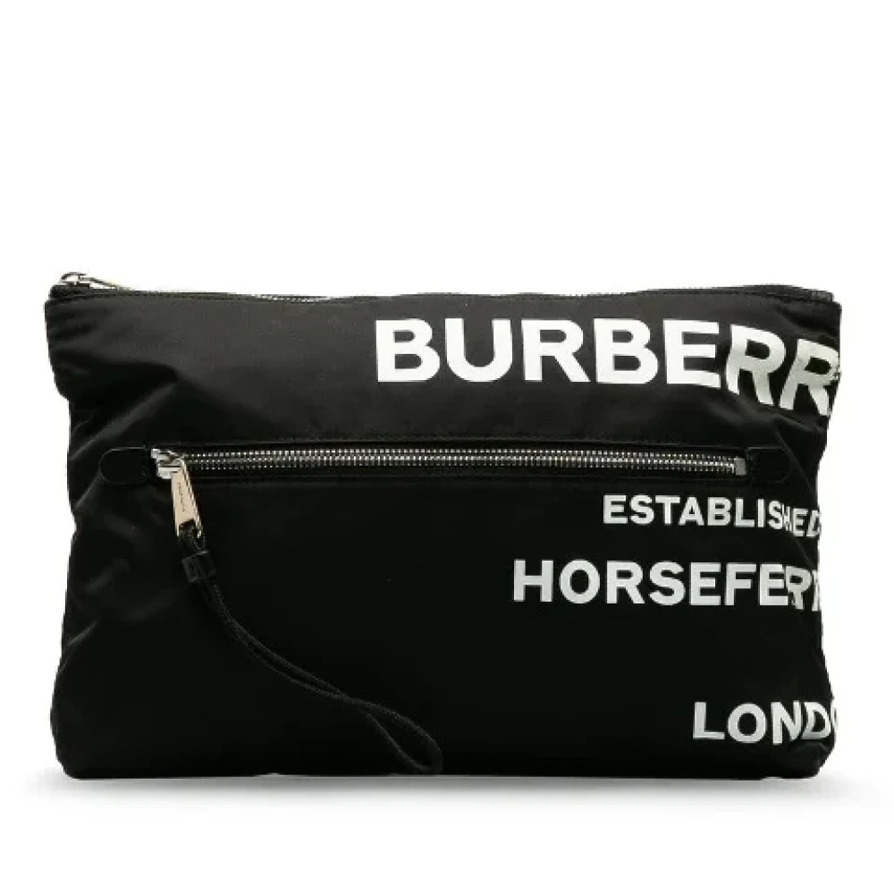 Burberry Vintage Pre-owned Canvas clutches Black Dames