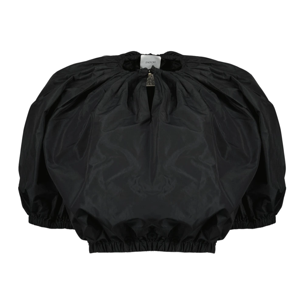 Patou Women's Black Blouses, Xs, Bubble Top