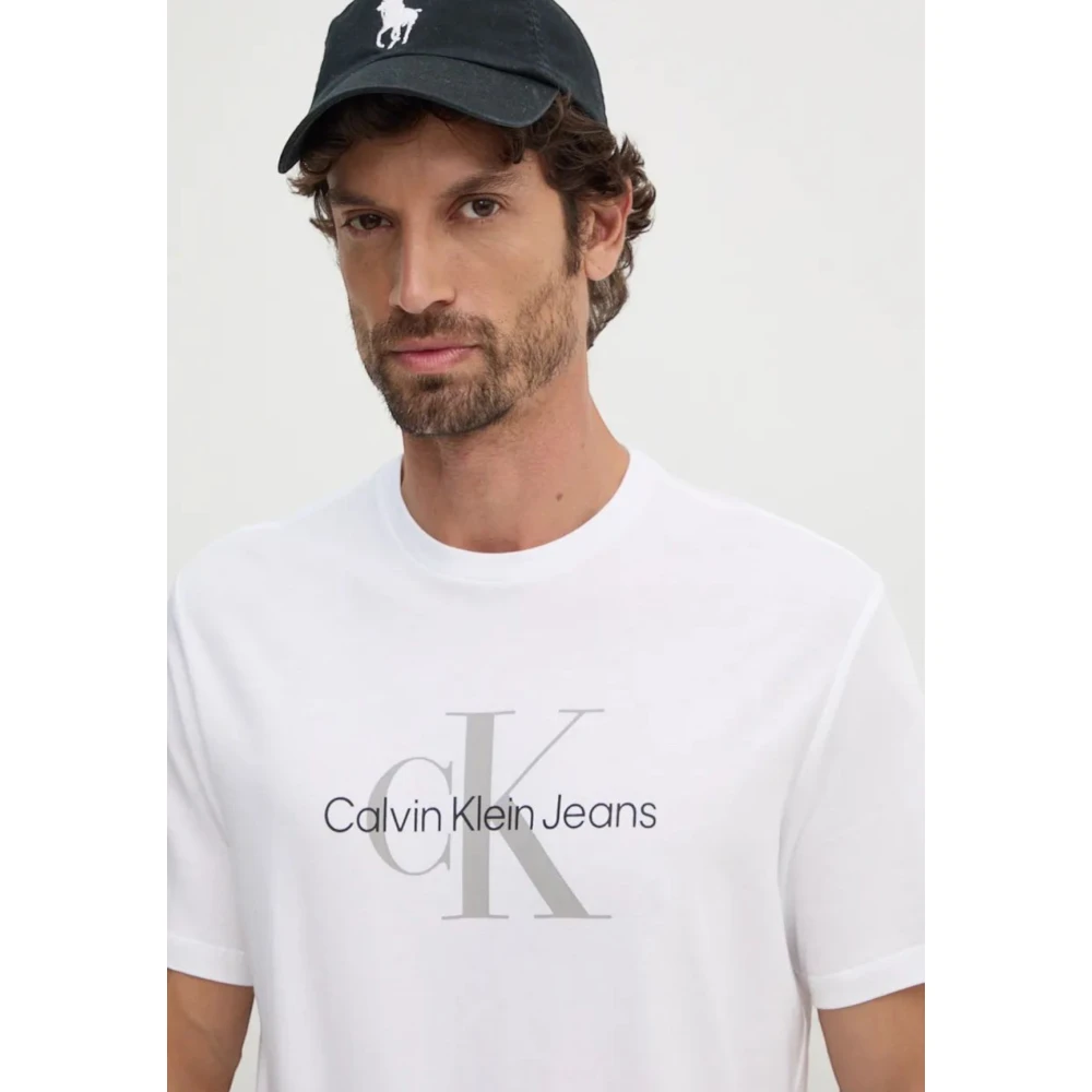 Calvin Klein Jeans Herenmode Tees en Polos White Heren