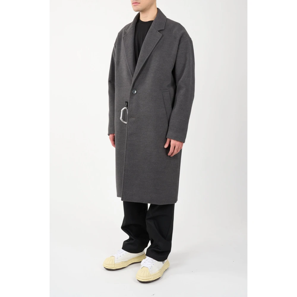 The Silted Company Wollen jas met knoopsluiting Gray Heren
