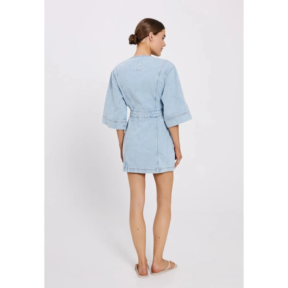 Norr Slim Fit Denim Jurk Blue Dames