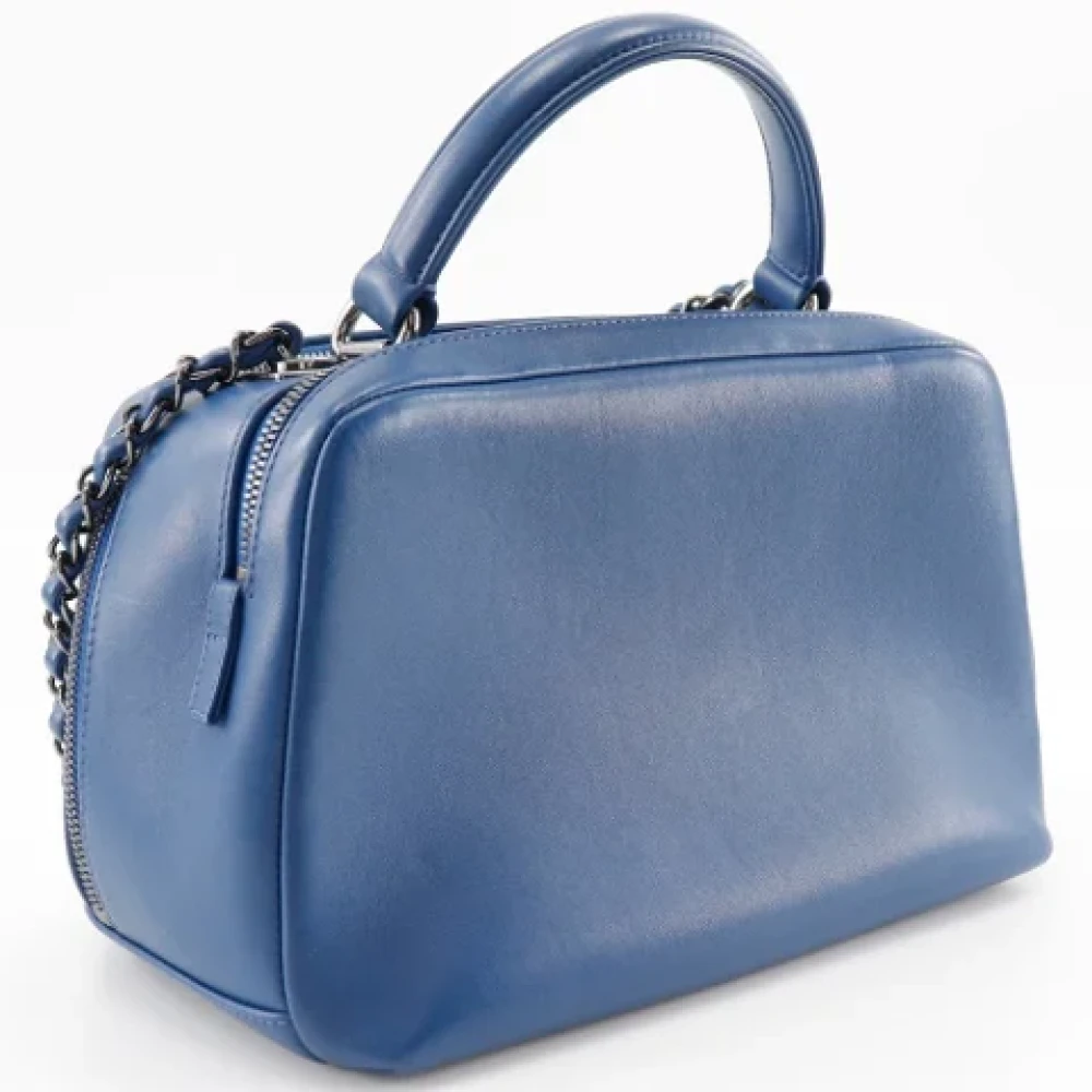 Chanel Vintage Pre-owned Leather handbags Blue Dames