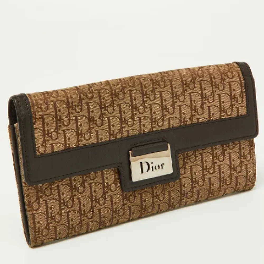 Dior Vintage Pre-owned Canvas wallets Beige Dames