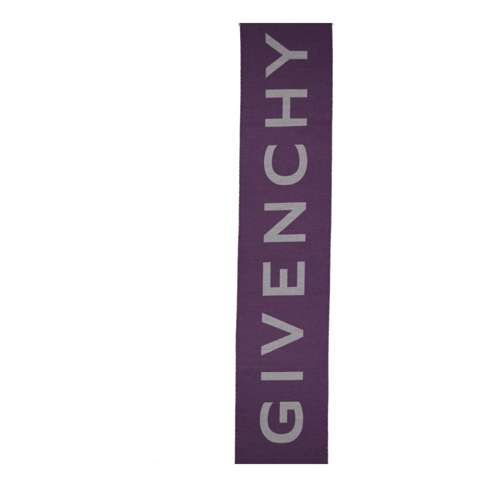 Givenchy Logo Wol Sjaal Mannen Italië Purple Dames