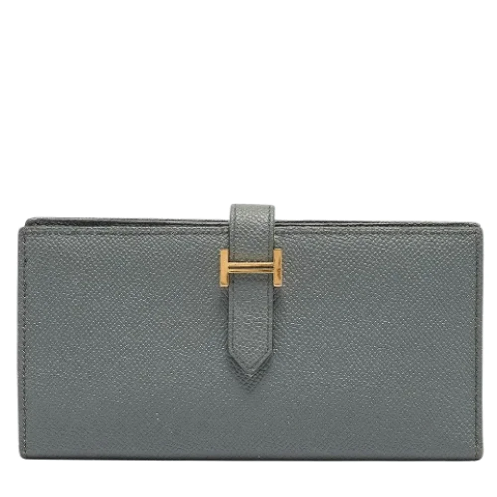 Hermès Vintage Pre-owned Leather wallets Gray Dames