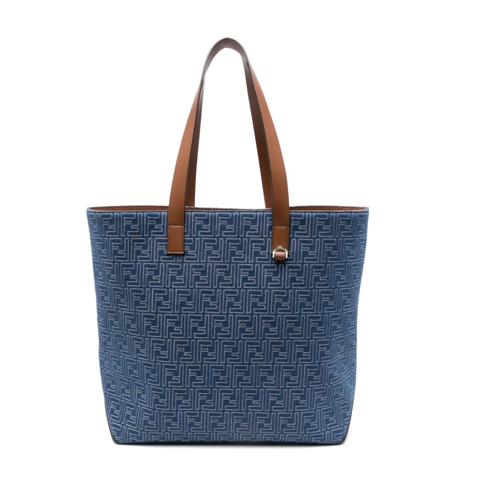 Fendi Ff Shopping Bag Medium - Female - Shopping Bags - Blue - One Size - Bags