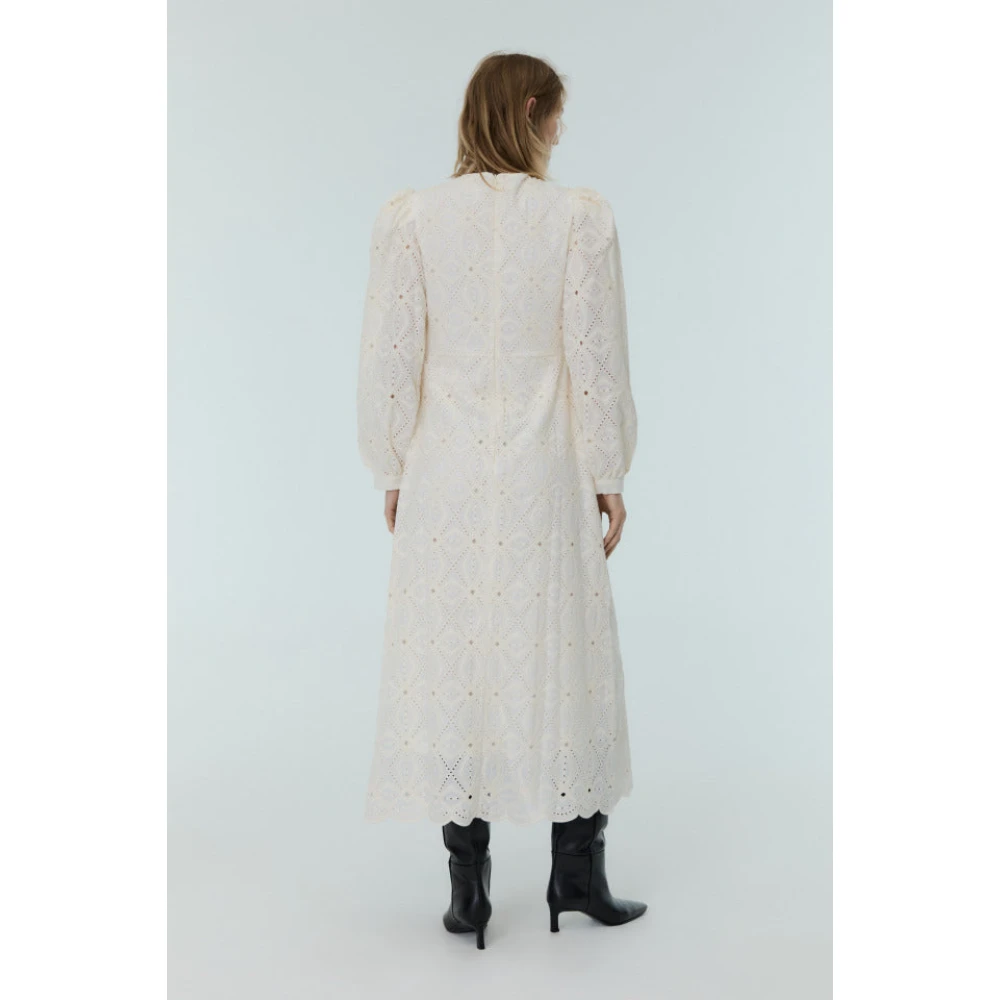 The New Society Geborduurde Voile Jurk in Ecru White Dames