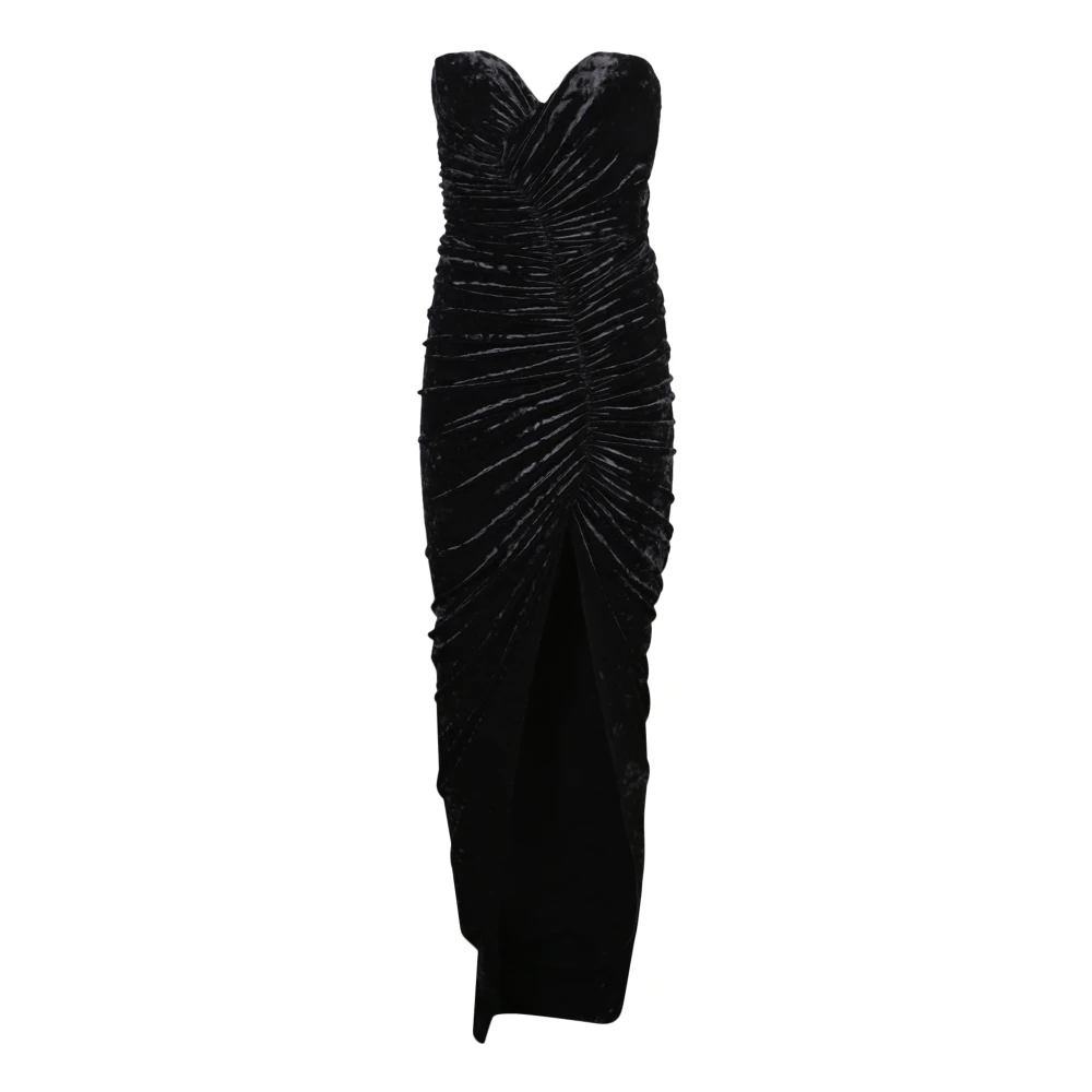 Alexandre Vauthier Black Draped Gathered Midi Dress - Female - Party Dresses - S - Dresses