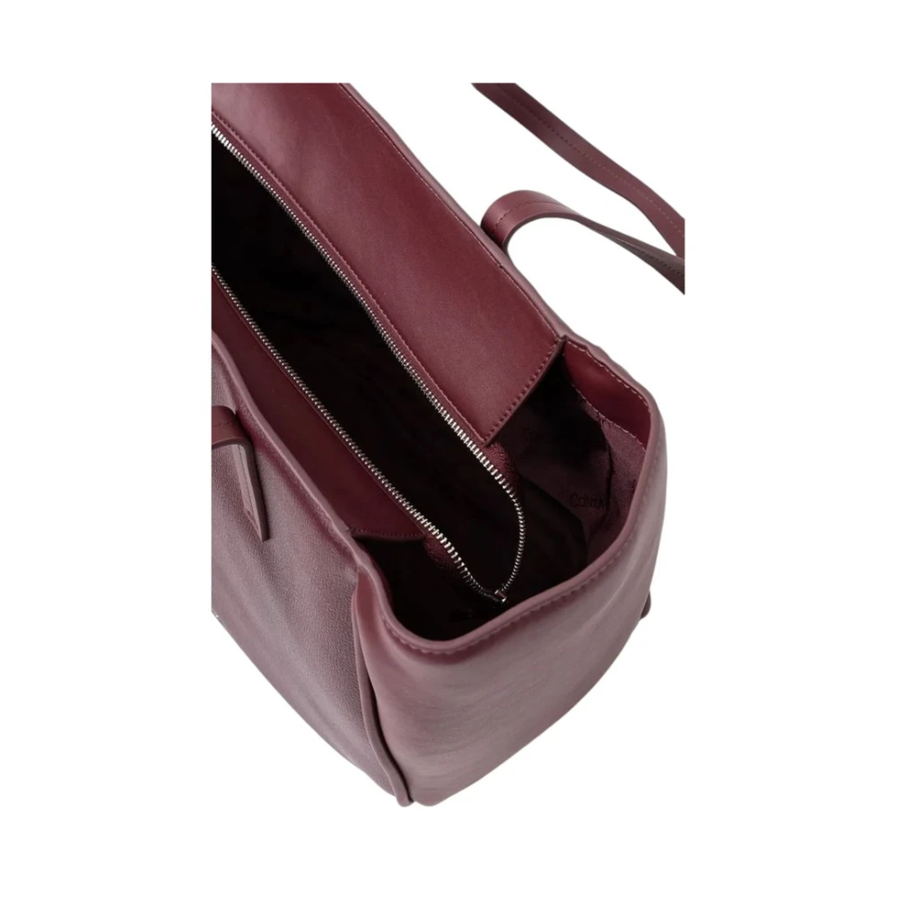 Calvin Klein Bordeaux Polyethyleen Handtas Herfst Winter Collectie Brown Dames