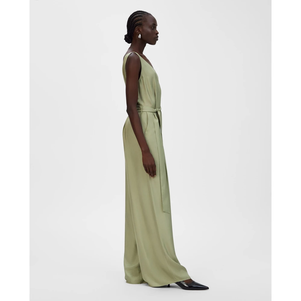 IVY OAK Naia Acetaat Wijde Pijp Jumpsuit Green Dames