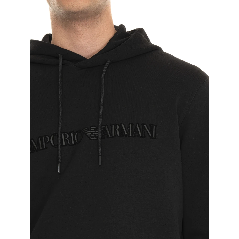 Emporio Armani Hoodie met logo Black Heren