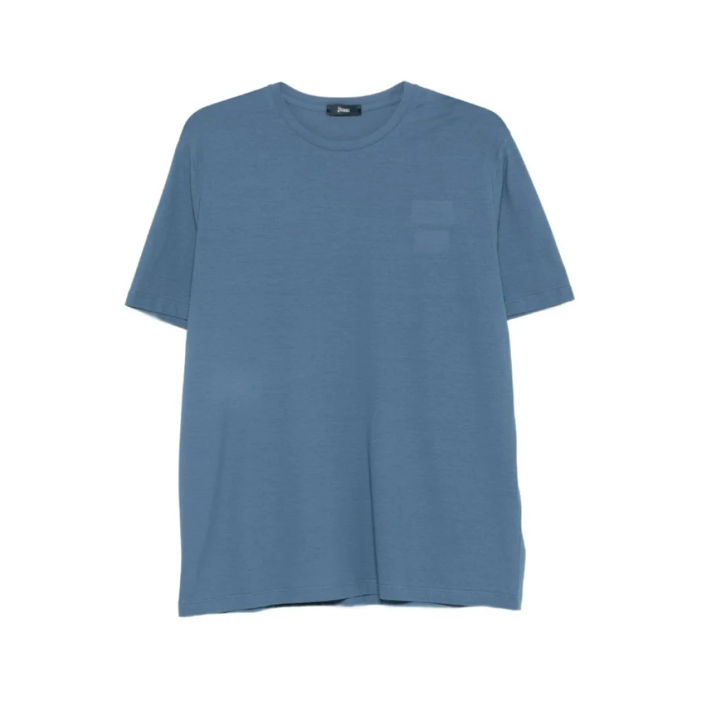 Herno Herren Blau Baumwoll-T-Shirt