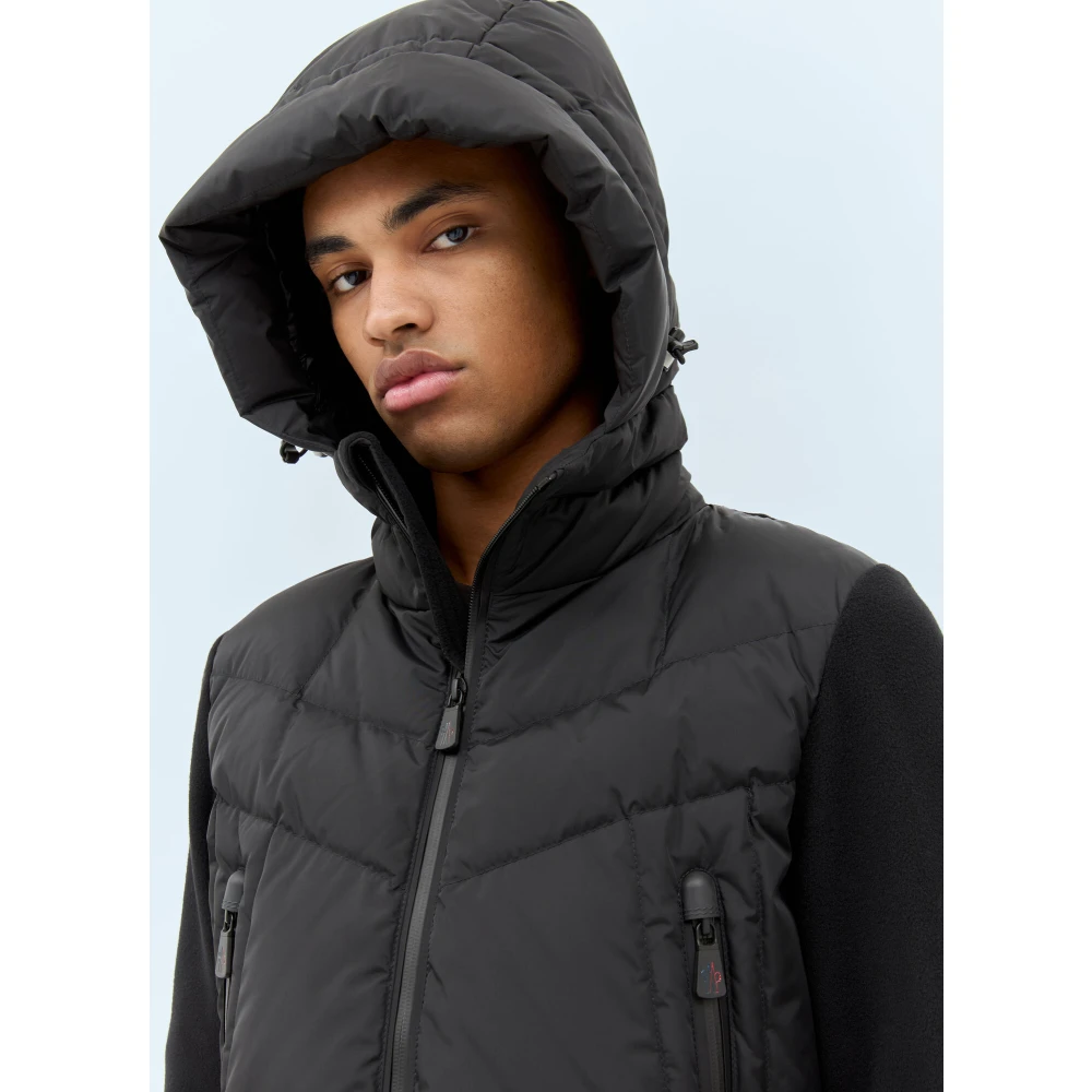 Moncler Gewatteerde Rits Hoodie Jas Black Heren